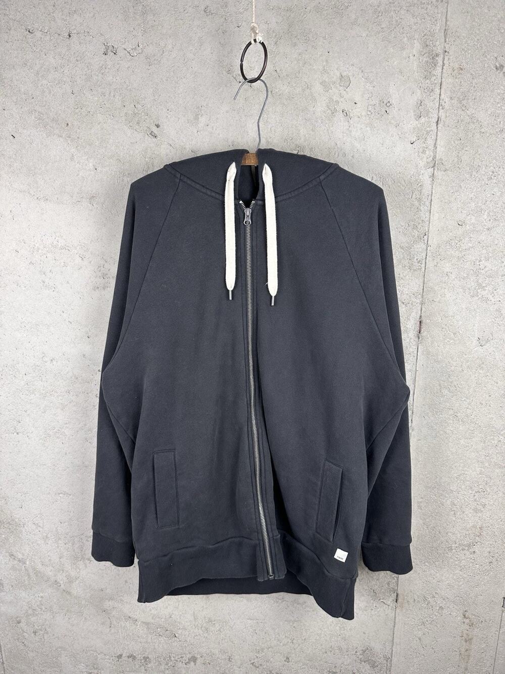 Vuori Halo Performance Hoodie Smokey Black Zip Up Hoodie Sweatshirt XL